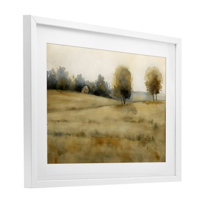 «Solitude Fields Landscape», reproduction encadrée sous verre, design par LSR Creative Studio