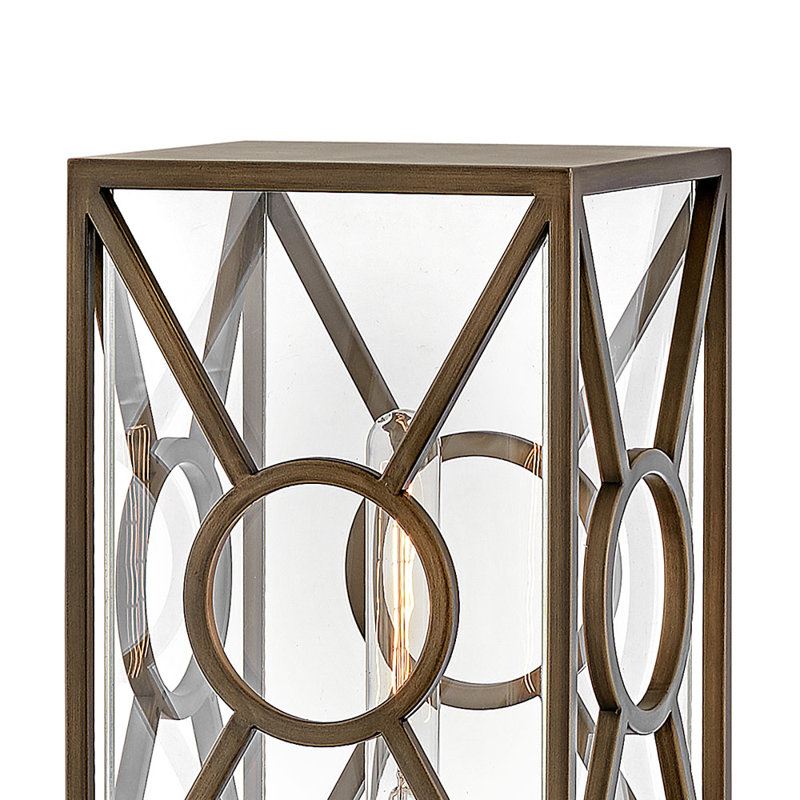 Tête de lanterne câblée à 1 lumière H 15,5 po Brixton, Bronze brillant
