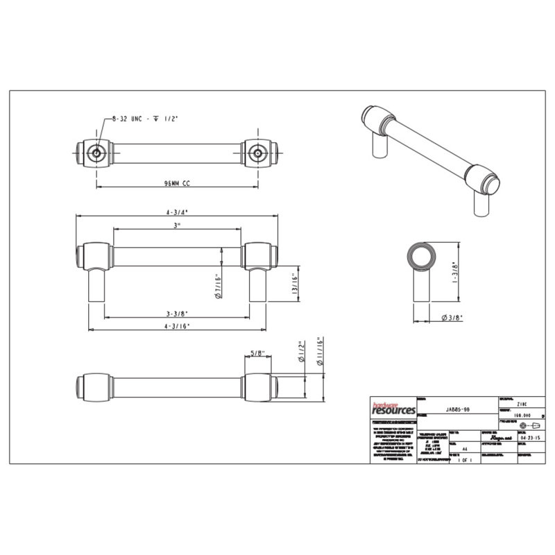 Hayworth Bar Pull, Satin Nickel, 5 1/16"
