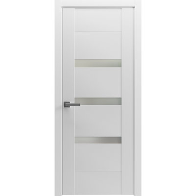 Porte opaque solide en verre français / Sete 6900 / poignée simple à panneau régulier / portes de chambre à coucher modernes pour salle de bain