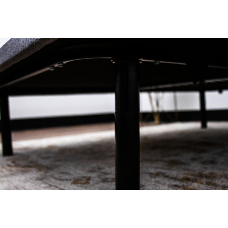 X Series Full Upholstered Platform - Gray Color, Strong Plywood, Adjustable Legs, 1000 Lbs Load Modern Woven, Strong, Capacity
