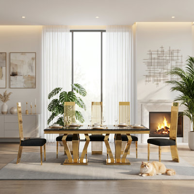 Chaises de salle à manger de luxe, chaises de salle à manger noires, chaises de salle à manger Boucle, ensemble de 6