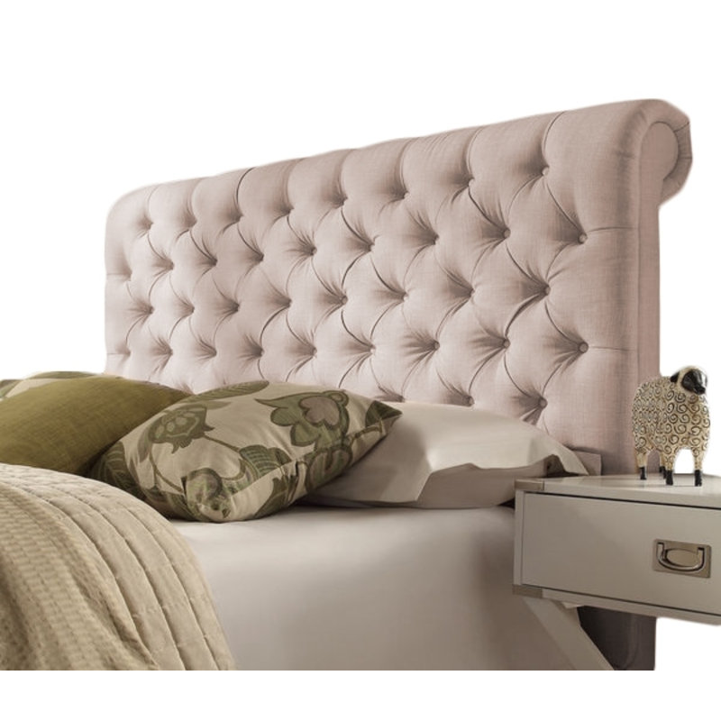 Upholstered Linen Headboard, Super King (6'), Cream, Linen