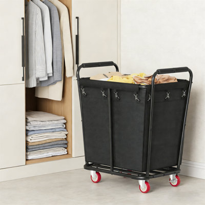 Washing Cart, Large Wheeled Washing Cart -300L Heavy-Duty Washing Sorting Machine With Rolling Basket, Suitable For Home/Hotel/Industrial Use