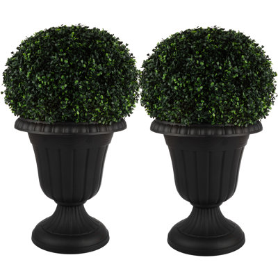 Semirah Outdoor Planter - 16x18-Inch Urn Planters - Plastic Plant Pots for Indoor, Outdoor, or Front Porch Decor - Flower Pots by Pure Garden
