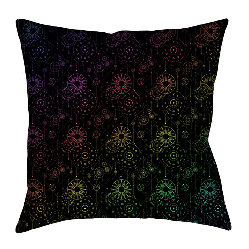 Katelyn Elizabeth Geometric Outdoor Reversible Throw Pillow, 20" x 20", Black/Yellow/Green