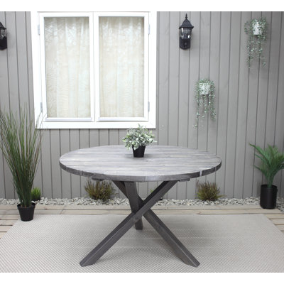 Edgerton Round Pine Outdoor Dining Table , 284.48cm cm W 284.48cm cm D