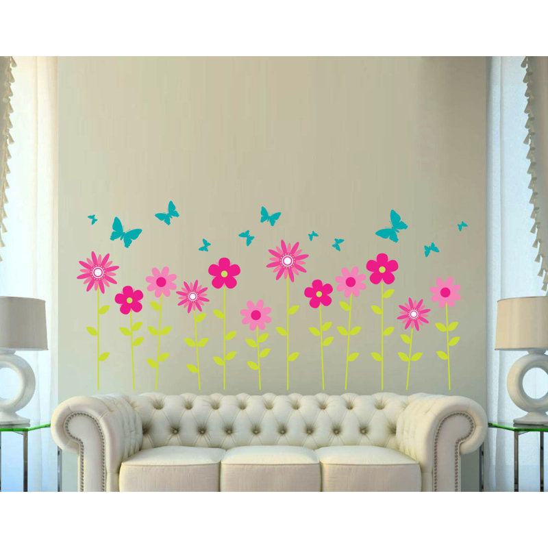 Décalcomanie murale fleur et papillon, Schéma A