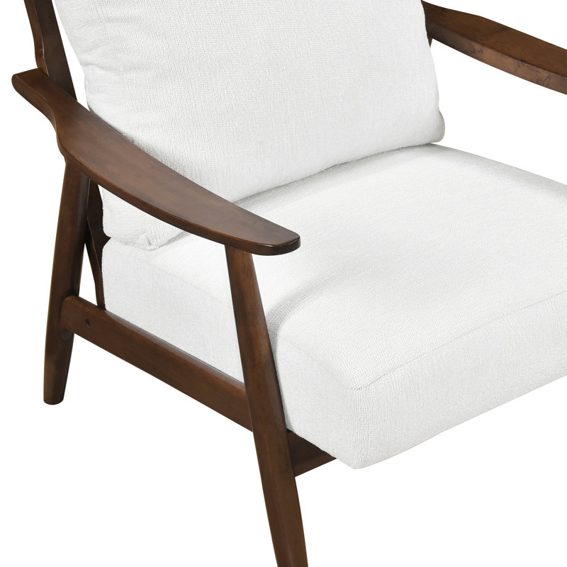 Siège d'appoint beige avec structure en bois massif et siège moderne rembourré, largeur du siège 24 po, profondeur 20 po