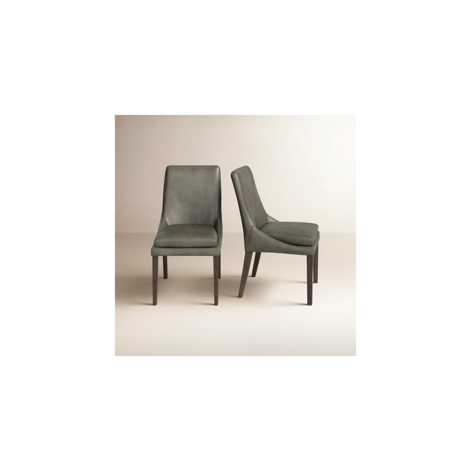 Niara Leather Upholstered Side Chair, Copley Slate Faux Leather
