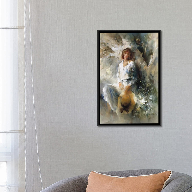 « freedom », impression sur toile, H 26 po x l 18 po x P 1,5 po, Toile avec cadre noir, Blanc