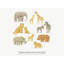 Safari Mother And Baby Wall Decals, Set of 11 Peel and Stick Nursery Wall Stickers, Satin Finish Removable Kids Room Wall Art, 20"W x 20"H (50 x 50 cm)-264488625