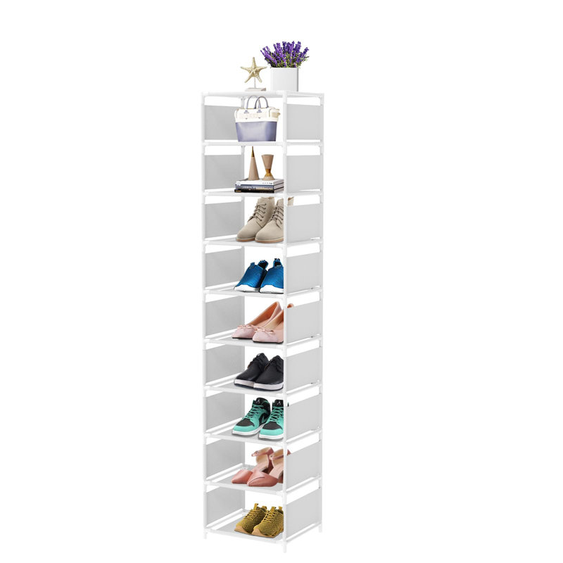 10 Pair Shoe Rack, White