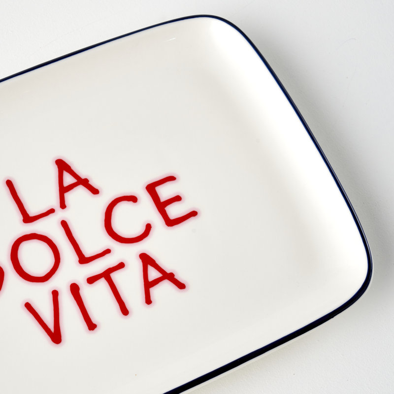 Plateau de service en porcelaine Line La Dolce Vita