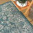 Leonora Bohemian Textured Weave Floral Teal/Gray Indoor/Outdoor Rug-664092502