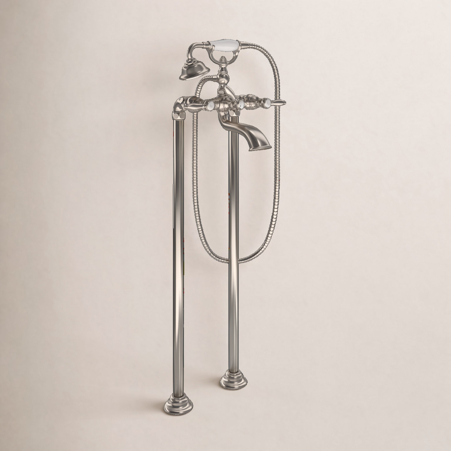 Weymouth Freestanding Clawfoot Tub Faucet Trim, Brushed Nickel