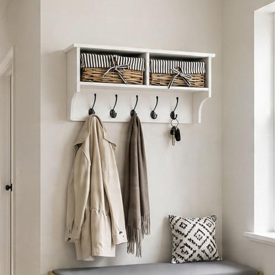 5 - Hook Wall Mounted Coat Rack