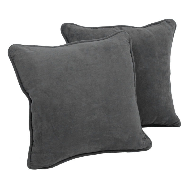  Corded Throw Pillow, Gray