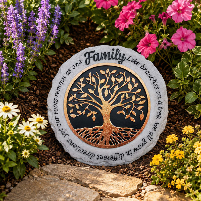 Dalle de jardin décorative familiale et plaque murale