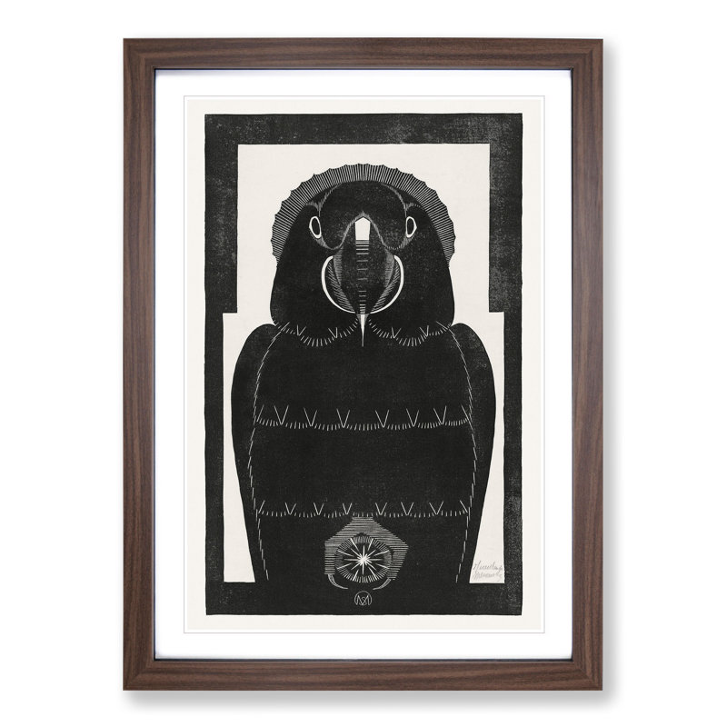 Parrot by Samuel De Mesquita - Framed Print, 48cm H x 36cm W x 2cm D, Walnut Framed