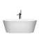 67 Inch Freestanding Solid Surface Soaking Bathtub Matte White 25S16-17PS