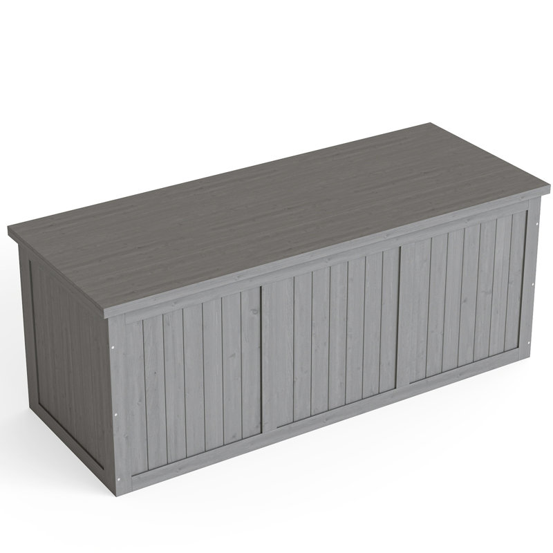 112 Gallon Wooden Deck Box With Natural Wood Finish For Outdoor Use - Spacious, Secure, And Low Maintenance Storage Pool , Patio Cushions, Garden Equipment Weather- Easy To