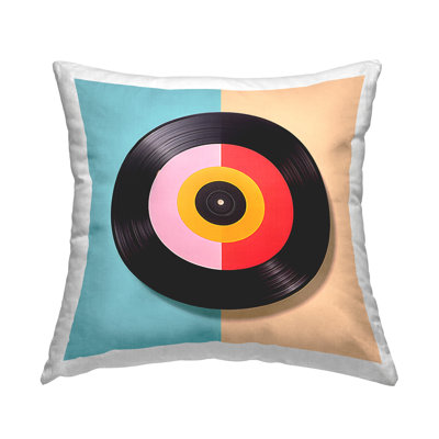Vinyl Music Vibes Decorative Printed Throw Pillow Design by Irena Orlov