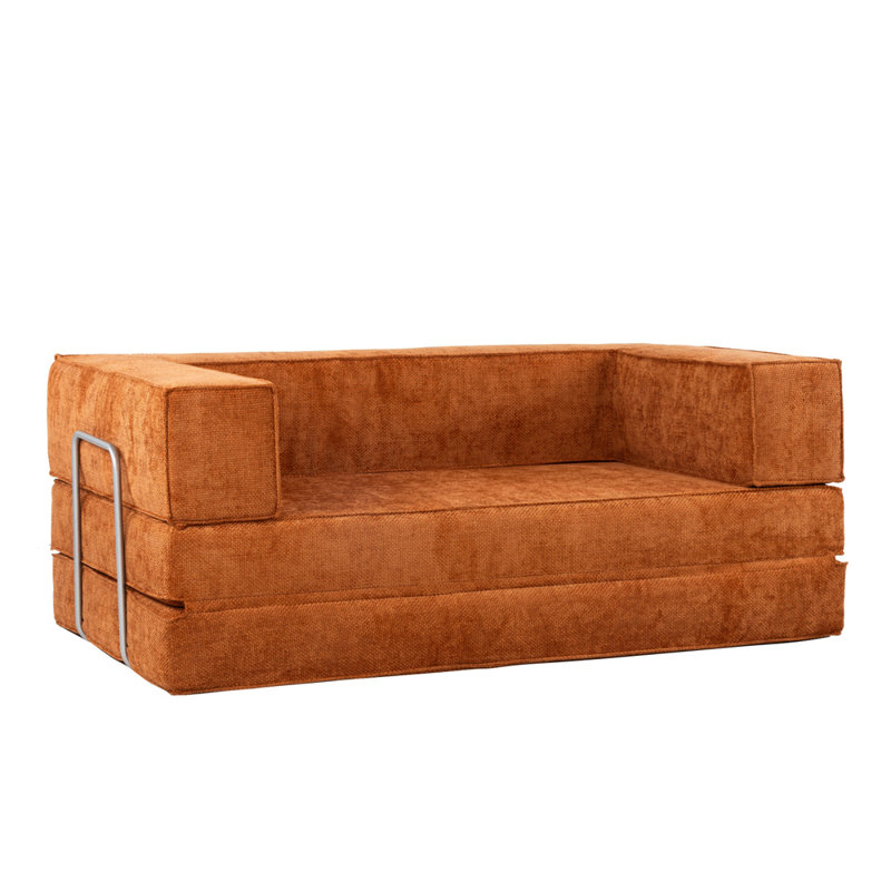Hugspacee Velvet Loveseat, Orange