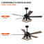Ventilateur de plafond standard à 5 pales de 52 po avec télécommande et ensemble d'éclairage inclus