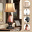 Ensemble de 2 lampes de table rustiques pour le salon, lampes de chambre à coucher traditionnelles pour tables de chevet, décor antique-1954421534