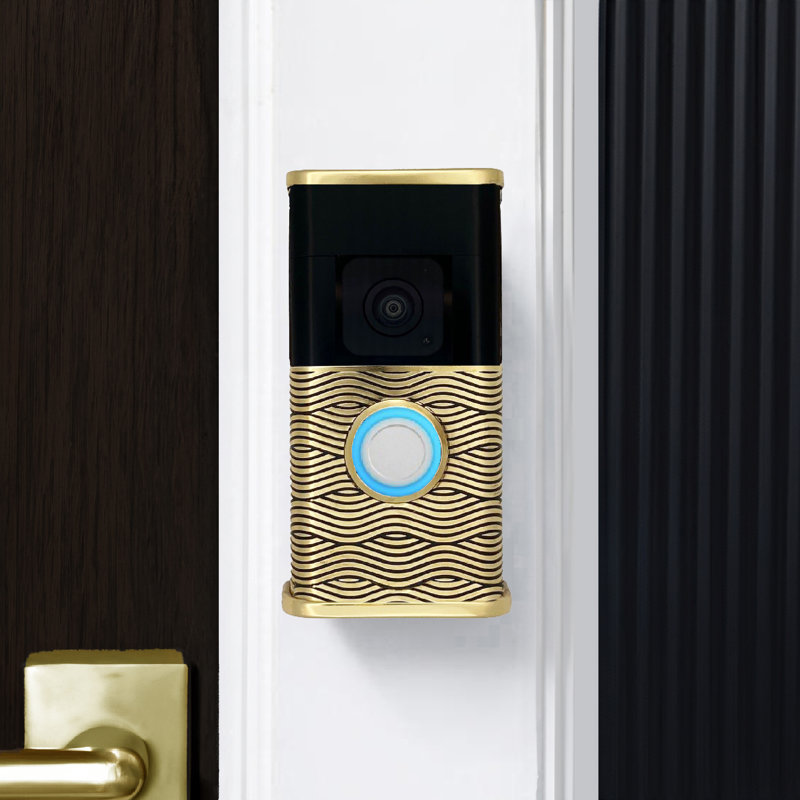 Housse pour sonnette vidéo Waves, Laiton