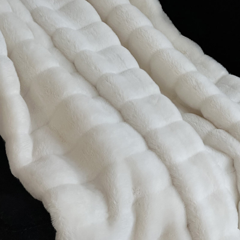 Soft Snow Knitted Throw Blanket, 102" W x 116" L