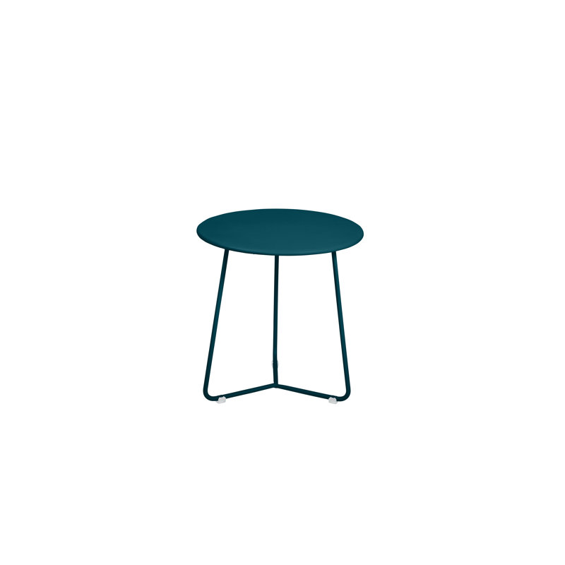 Cocotte Outdoor Round Side Table, Acapulco Blue, 14" H x 13.5" L x 13.5" W