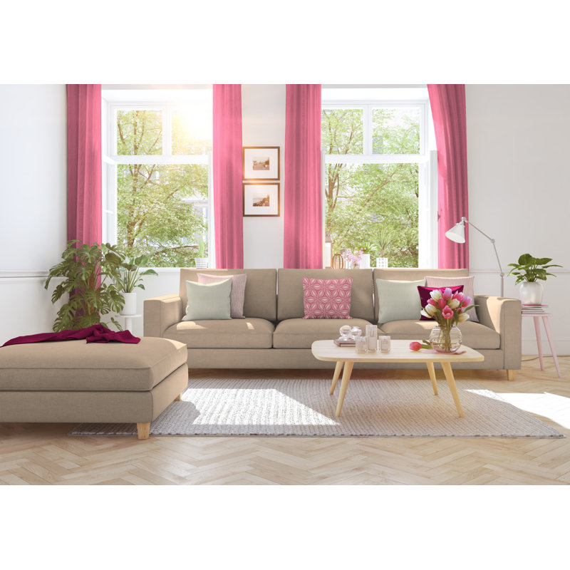 Uni Collection Room Darkening Curtain, 142cm wide x 295cm high, Rosa