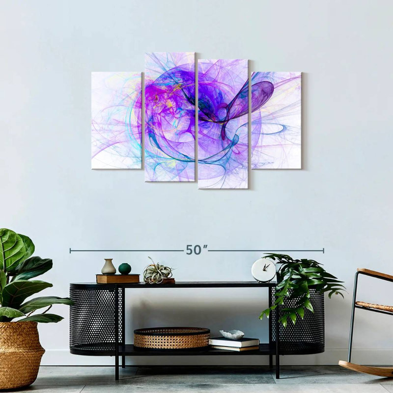 Avery Abstract Purple Strands, 27" H x 43" W