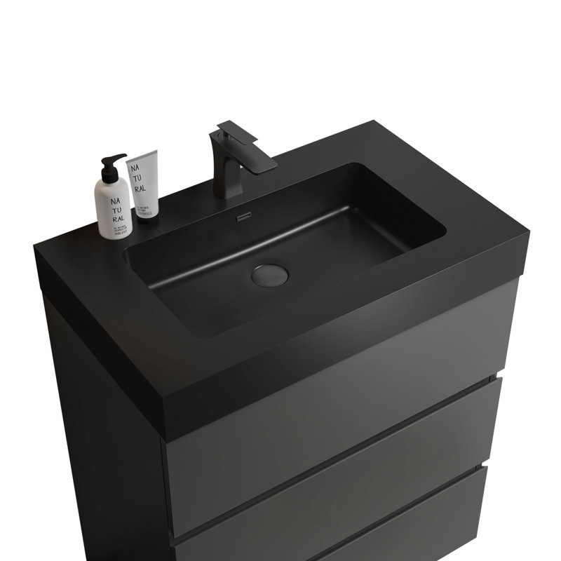 29.9'' Bathroom Vanity with Plastic Top