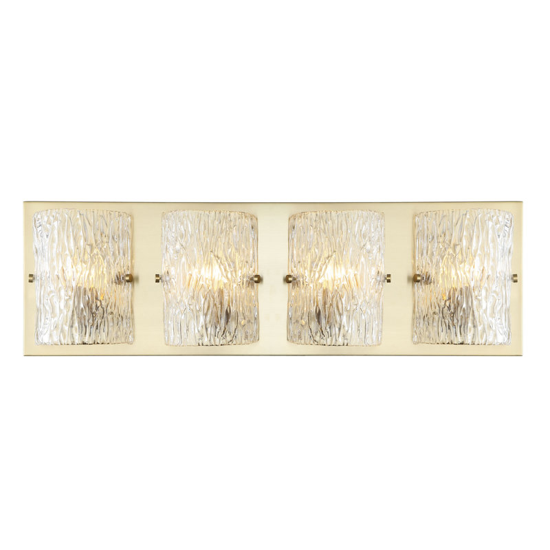 Morgan 3-Lt Bath/Vanity Light - Black, 9.8"H x 31"W x 3.8"D, Satin Brass, 4