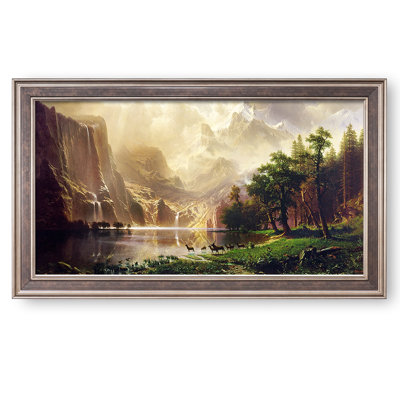 Among the Sierra Nevada, California The World Classic Art Reproductions,Giclee Prints Framed Art for HomeDecor,Image,Frame With Texture Framed