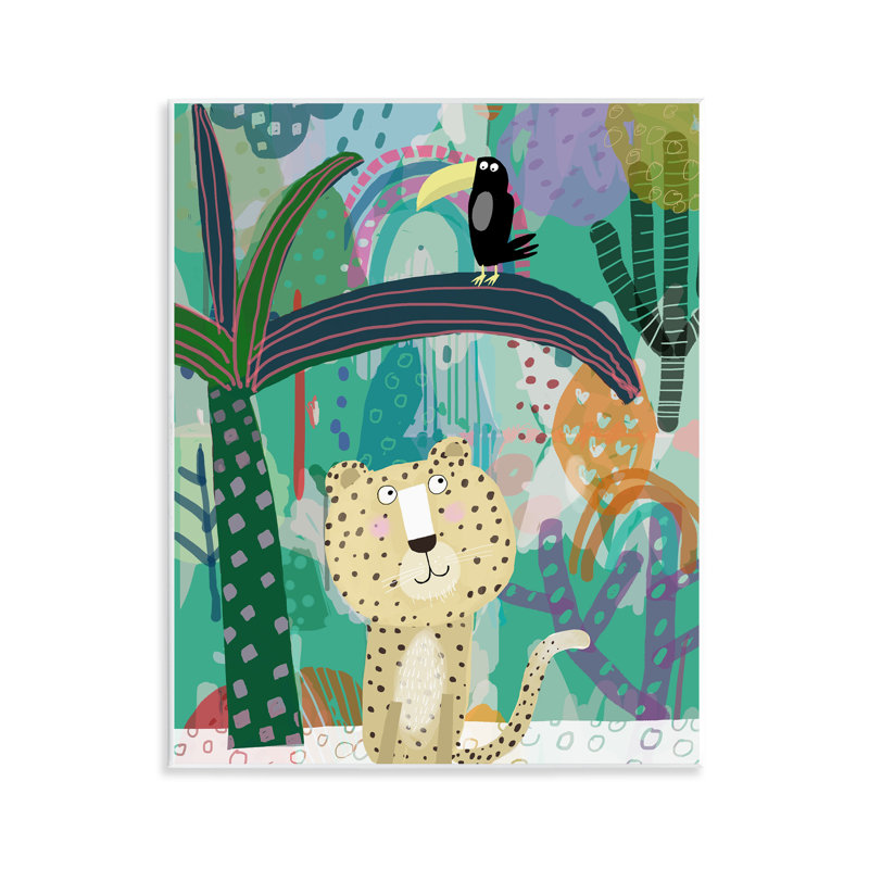 Plaque murale Jungle Cheetah & Toucan, design par Carla Daly