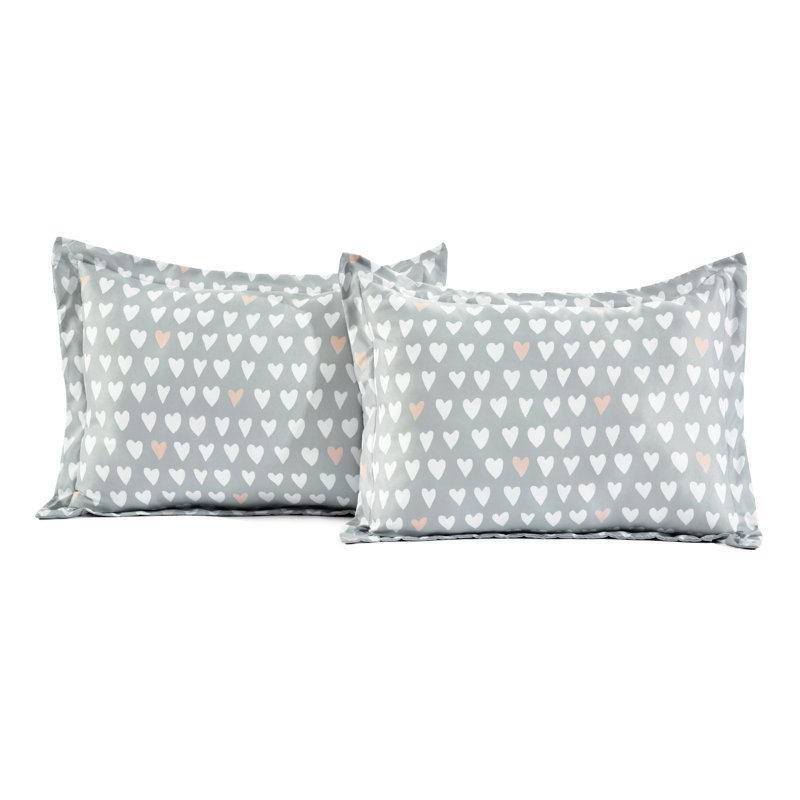 Gray and Pink Fox Print 6-Piece Toddler Daybed Set