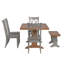 Ensemble de salle à manger Sloan Richfield 7 pièces, plateau en chêne massif, chaises à dossier croisé, table à piètement en chêne, chaises et banc à piètement gris antique.-1765461977-1765461981