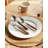 Premium 4-Piece Stainless Steel Flatware Set With Elegant Walnut Wood Handles