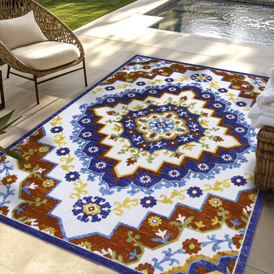 Tapis intérieur / extérieur bleu Kalari Amira