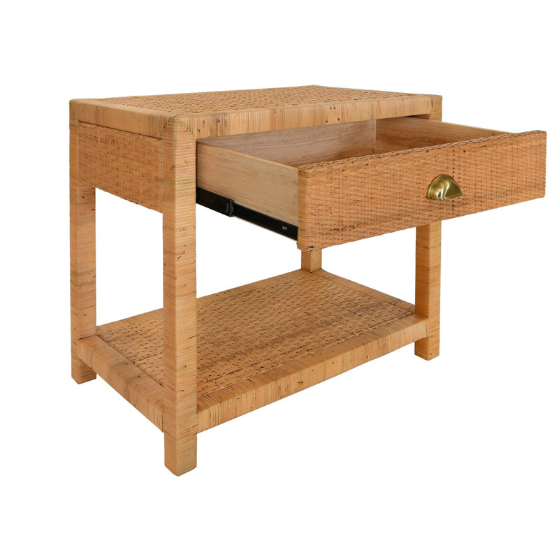 Reed End Table with Storage