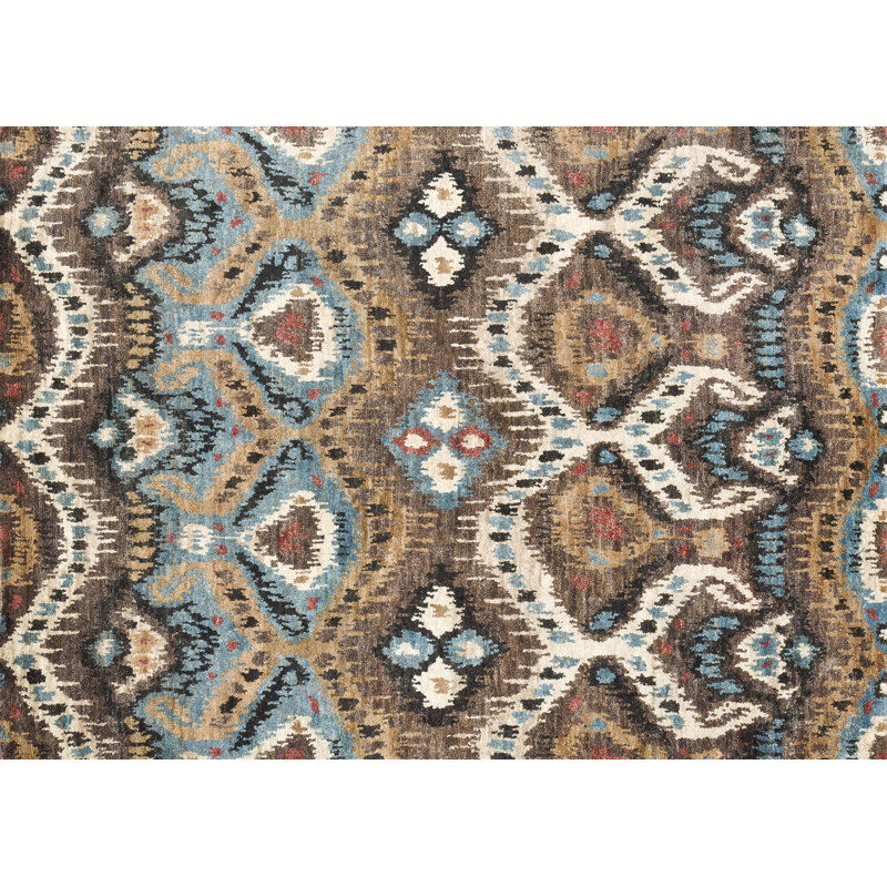 Tapis taupe noué à la main Dalli, Rectangle 5 pi 6 po x 8 pi 6 po