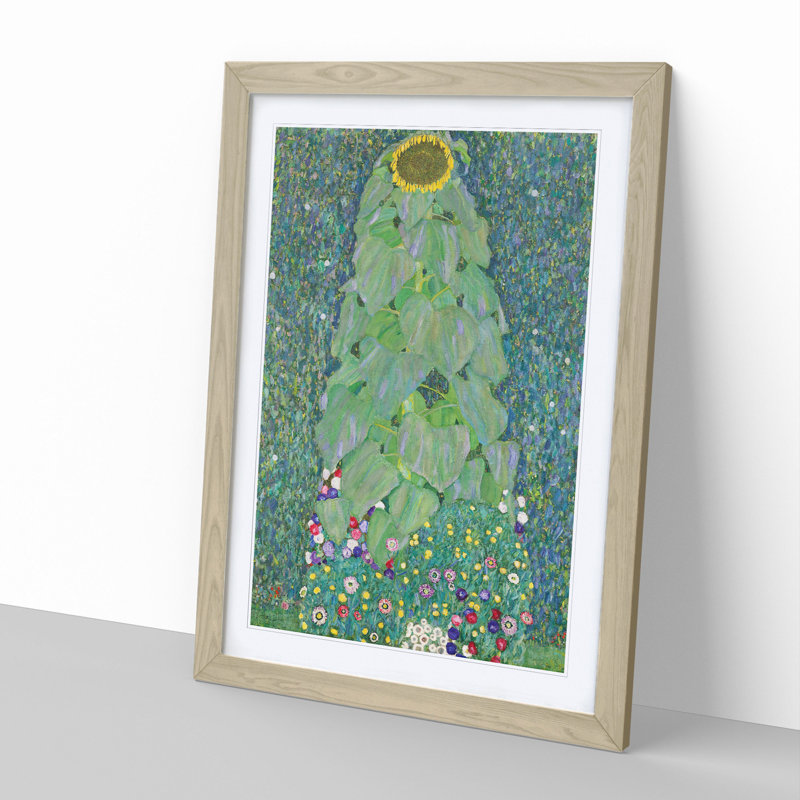 The Sunflower Vol.2 by Gustav Klimt - Framed Print, Oak, 90cm H x 65cm W x 2cm D