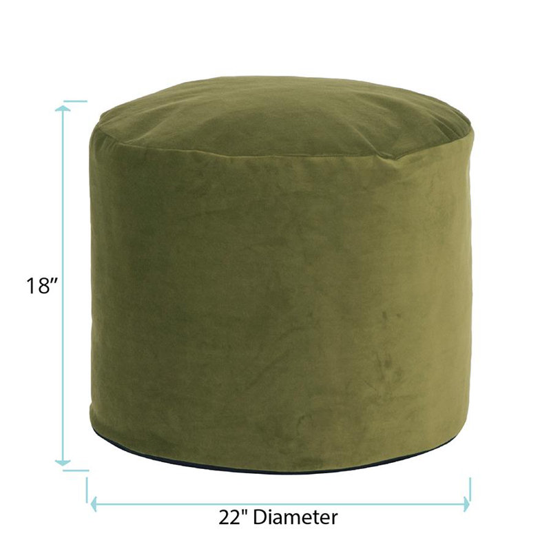 Upholstered Pouf, Moss