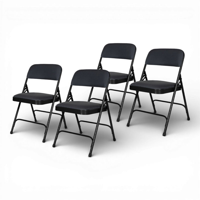 Bernadine Fabric Padded Folding Chair, Black