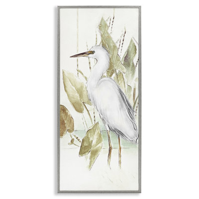 Aigrette dans le lac, art de la giclée encadrée par Lanie Loreth