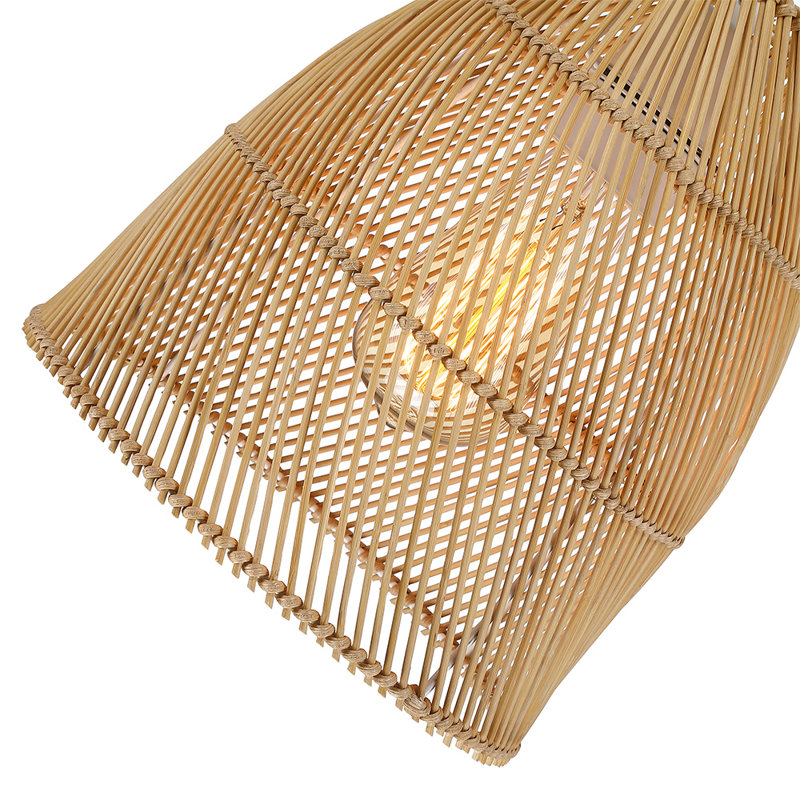 Mini-luminaire suspendu 1 lumière en rotin naturel Bell Island